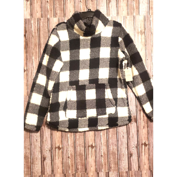 ST. JOHN'S BAY SHERPA FLEECE MOCK NECK PULLOVER - L - Picture 1 of 4